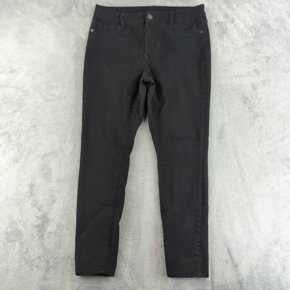 George Jeans Womens 10 Black Skinny Stretch Pants High Rise Casual Cotton Blend